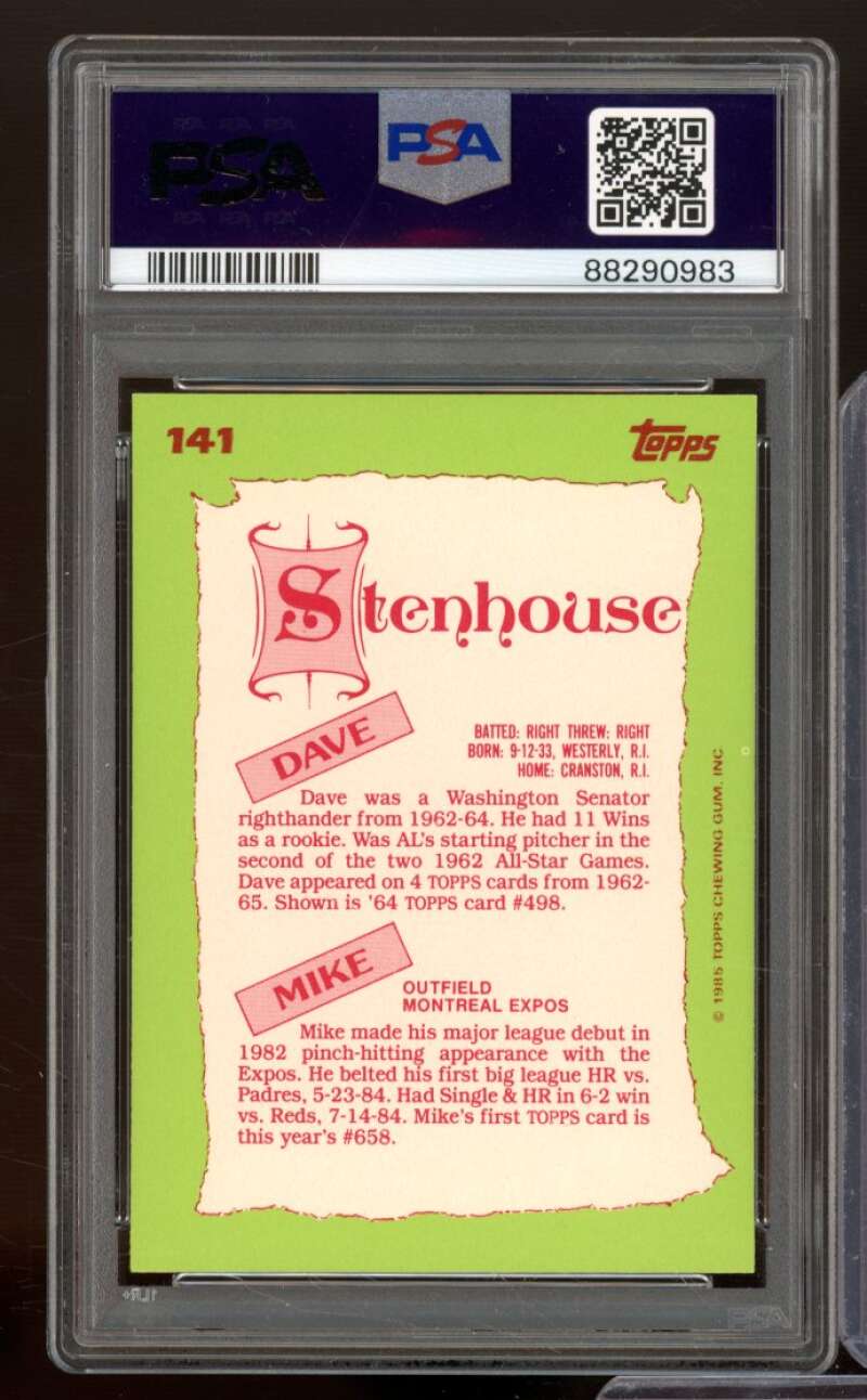 Dwight Stenhouse/Mike Stenhouse Card 1985 Topps Tiffany #141 PSA 8 Image 2