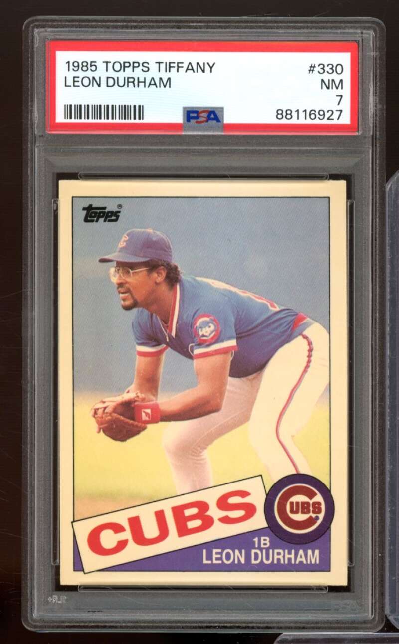 Leon Durham Card 1985 Topps Tiffany #330 PSA 7 Image 1