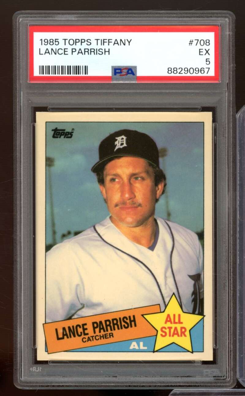 Lance Parrish Card 1985 Topps Tiffany #708 PSA 5 Image 1