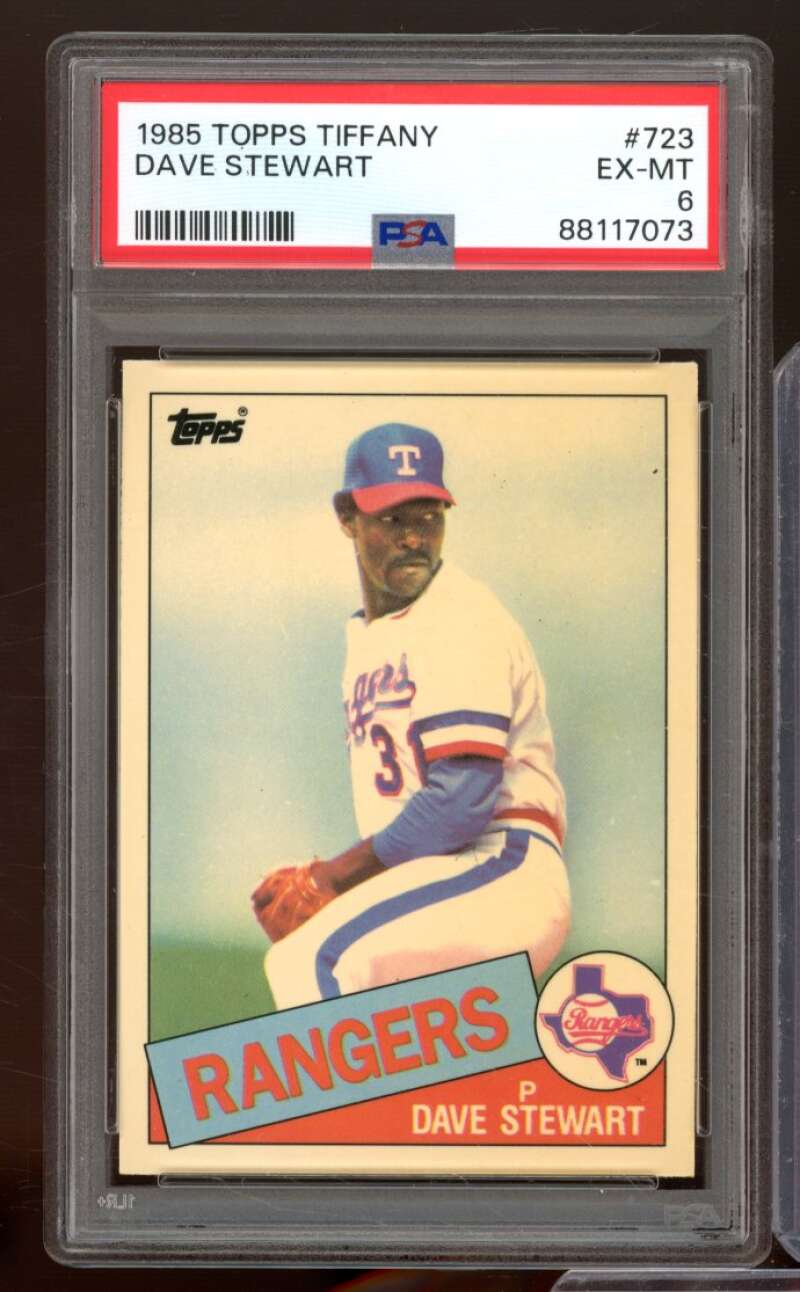 Dave Stewart Card 1985 Topps Tiffany #723 PSA 6 Image 1