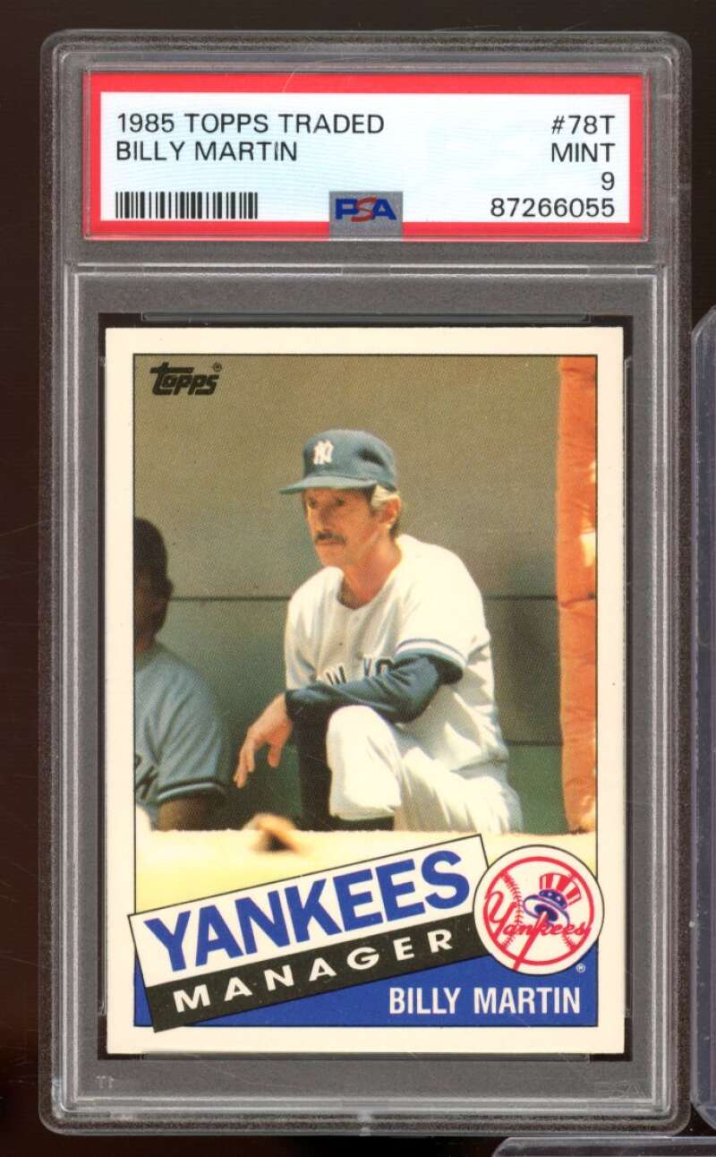 Billy Martin Card 1985 Topps Traded #78T PSA 9 Image 1