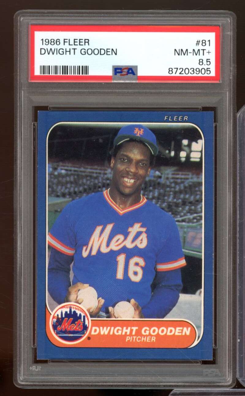 Dwight Gooden Card 1986-87 Fleer #81 PSA 8.5 Image 1