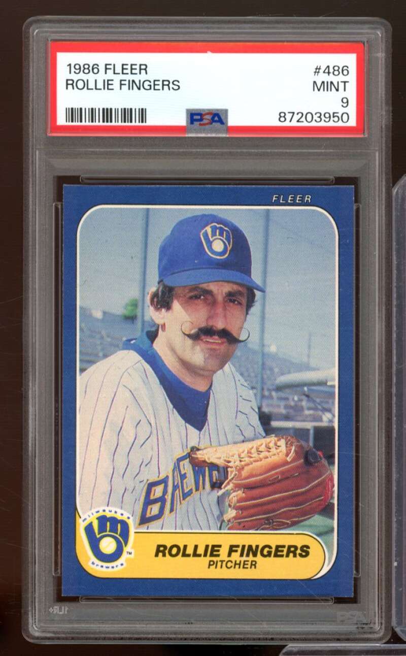 Rollie Fingers Card 1986 Fleer #486 PSA 9 Image 1