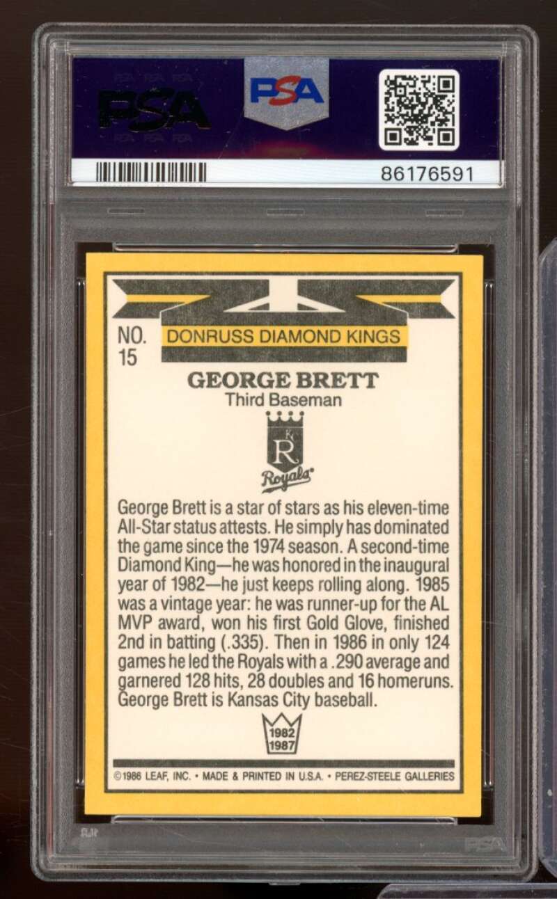 George Brett Card 1987 Donruss #15 PSA 9 Image 2