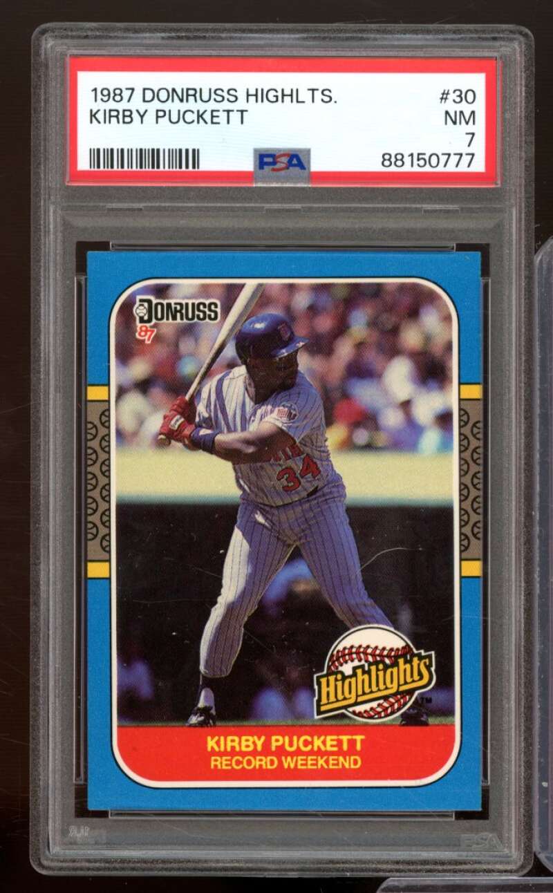 Kirby Puckett Card 1987 Donruss Highlights #30 PSA 7 Image 1