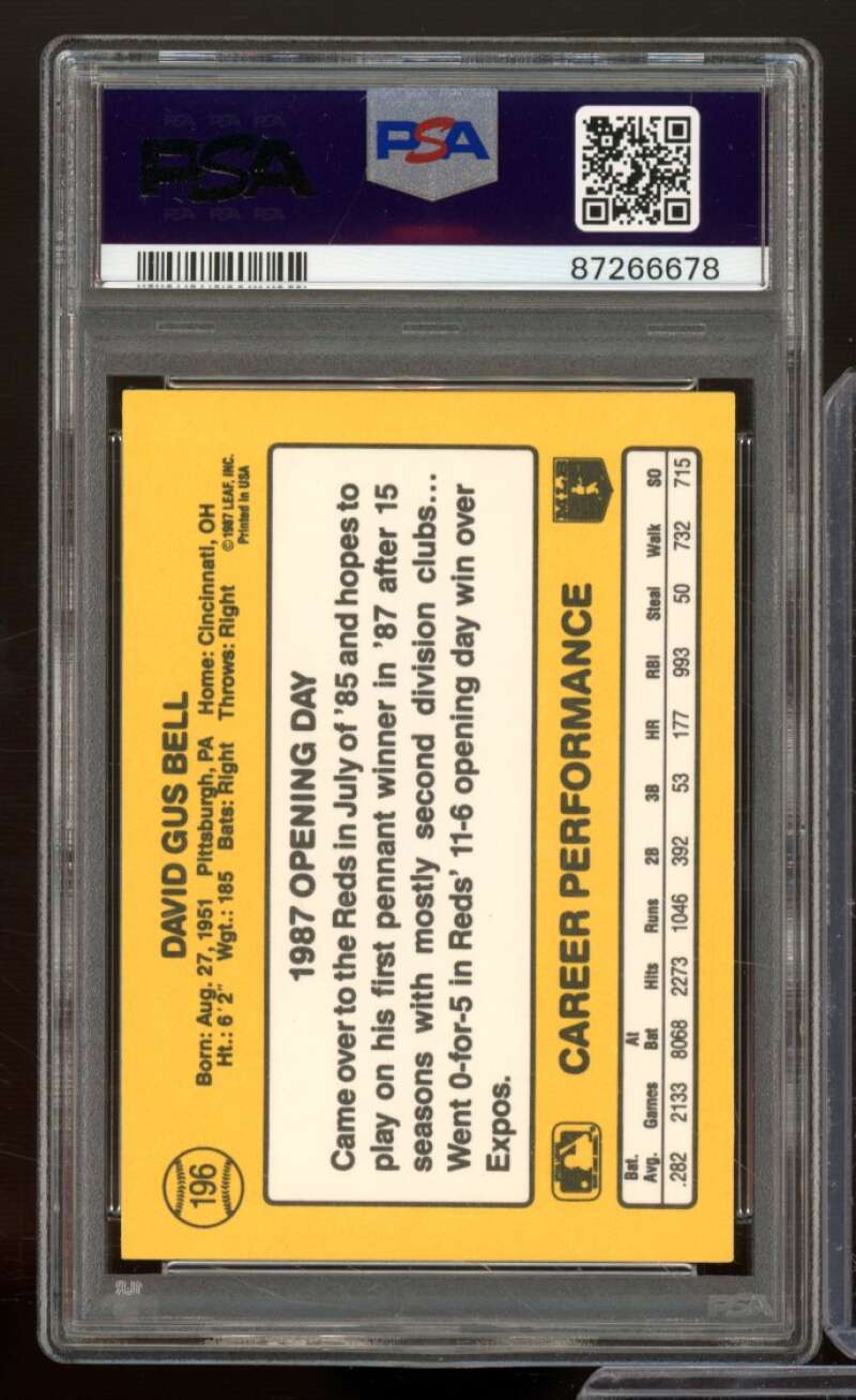 Buddy Bell Card 1987 Donruss Opening Day #196 PSA 9 Image 2