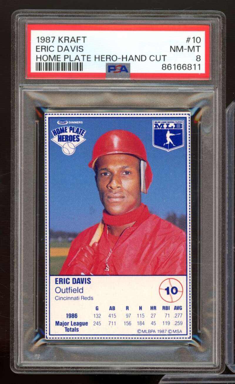 Eric Davis Card 1987 Kraft Home Plate Hero-Hand Cut #nno PSA 10 Image 1