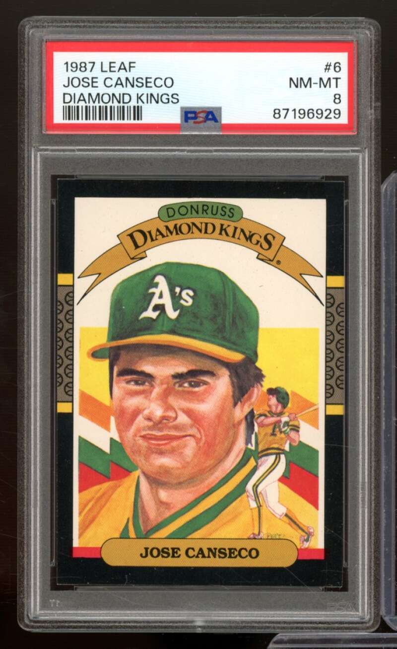 Jose Canseco Card 1987 Leaf #6 PSA 8 Image 1