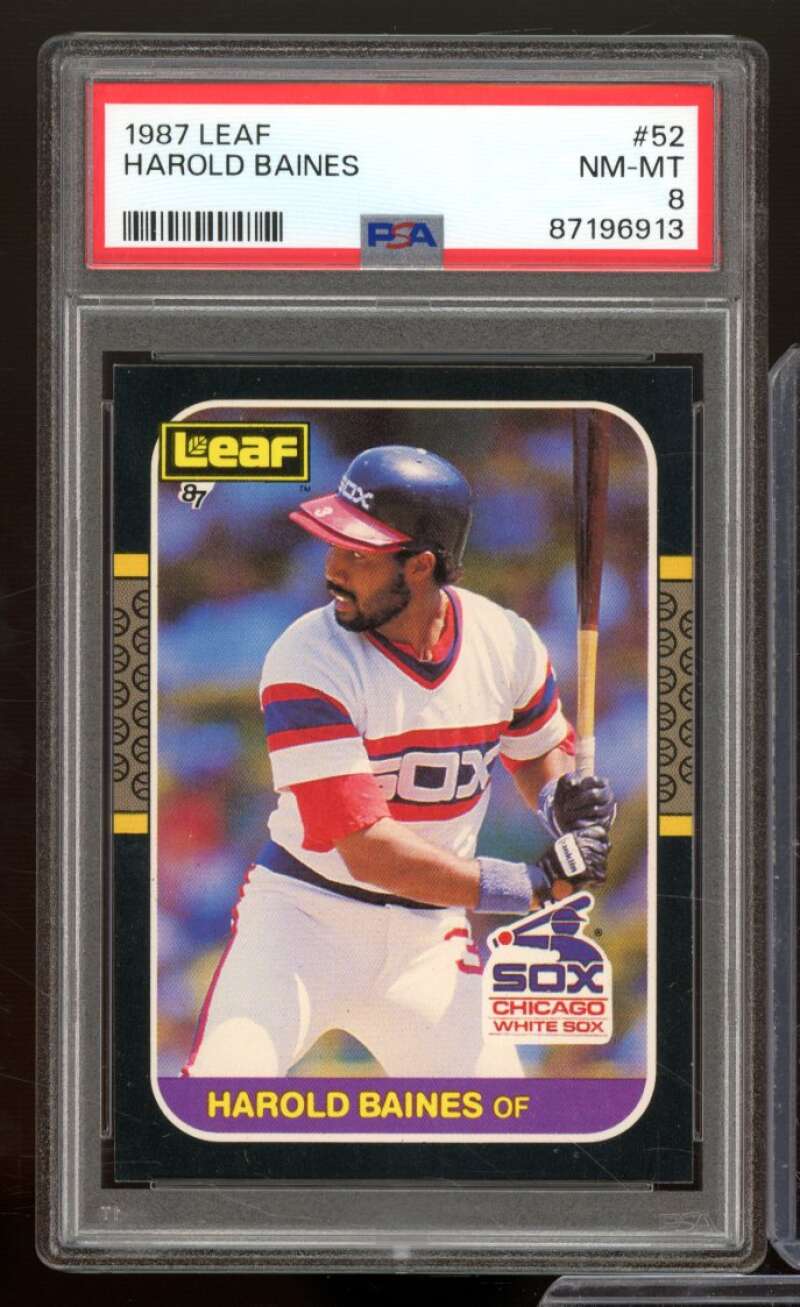 Harold Baines Card 1987 Leaf #52 PSA 8 Image 1