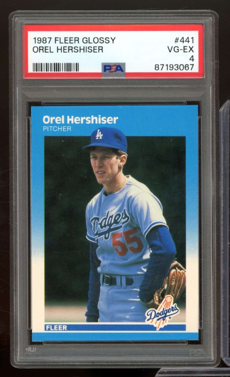 Orel Hershiser Card 1987 Fleer Glossy #441 PSA 4 Image 1