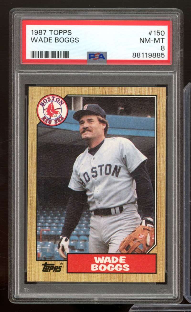 Wade Boggs Card 1987 Topps #150 PSA 8 Image 1