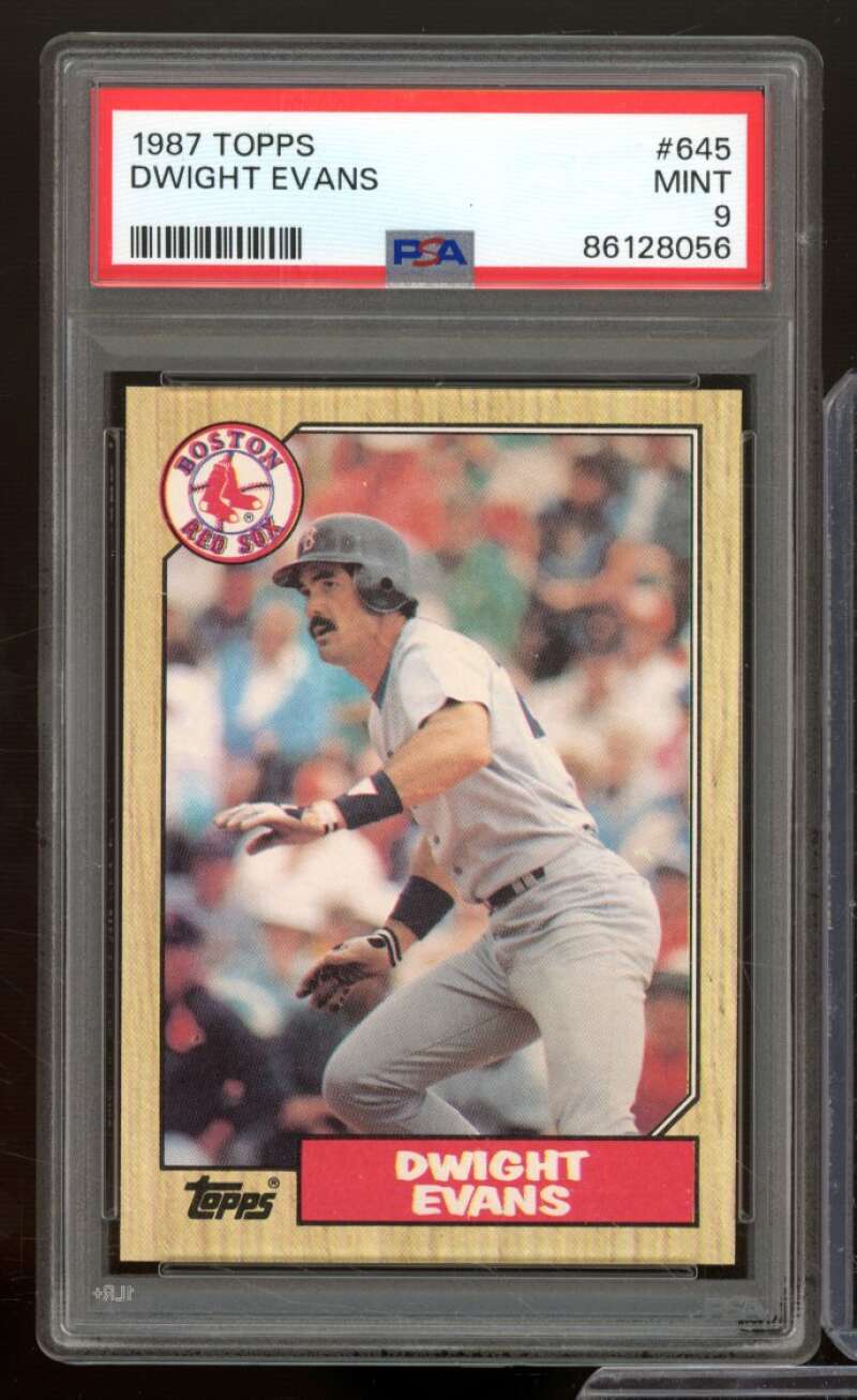 Dwight Evans Card 1987 Topps #645 PSA 9 Image 1