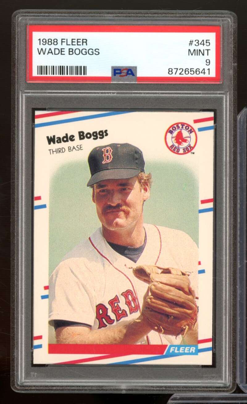 Wade Boggs Card 1988 Fleer #345 PSA 9 Image 1