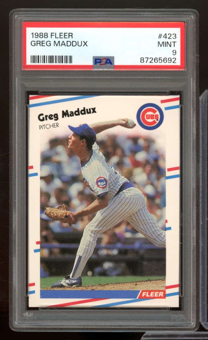 Greg Maddux Card 1988 Fleer #423 PSA 9 Image 1