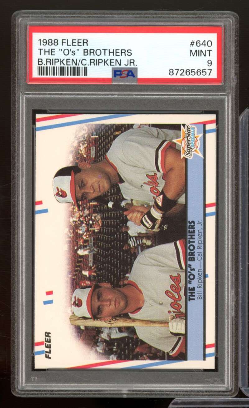 Cal Ripken Jr./Billy Ripken Card 1988 Fleer #640 PSA 9 Image 1