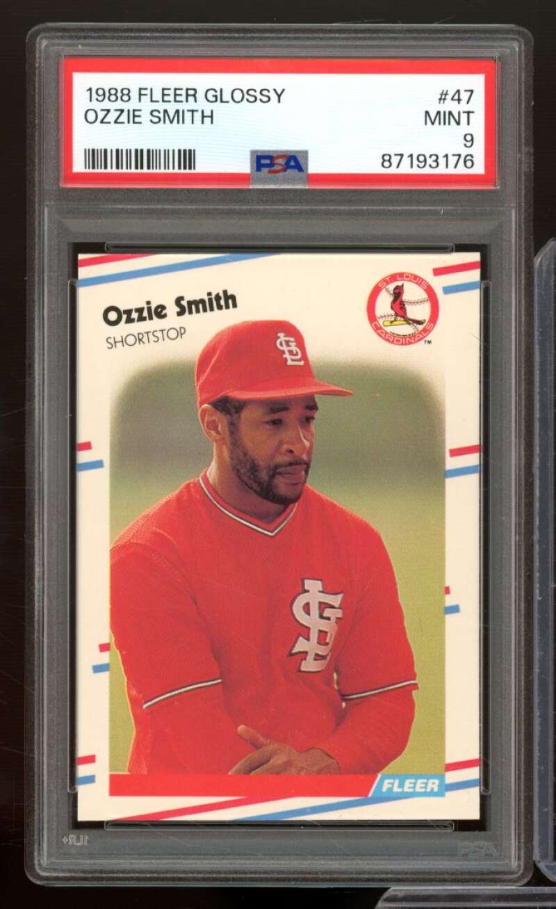 Ozzie Smith Card 1988 Fleer Glossy #47 PSA 9 Image 1