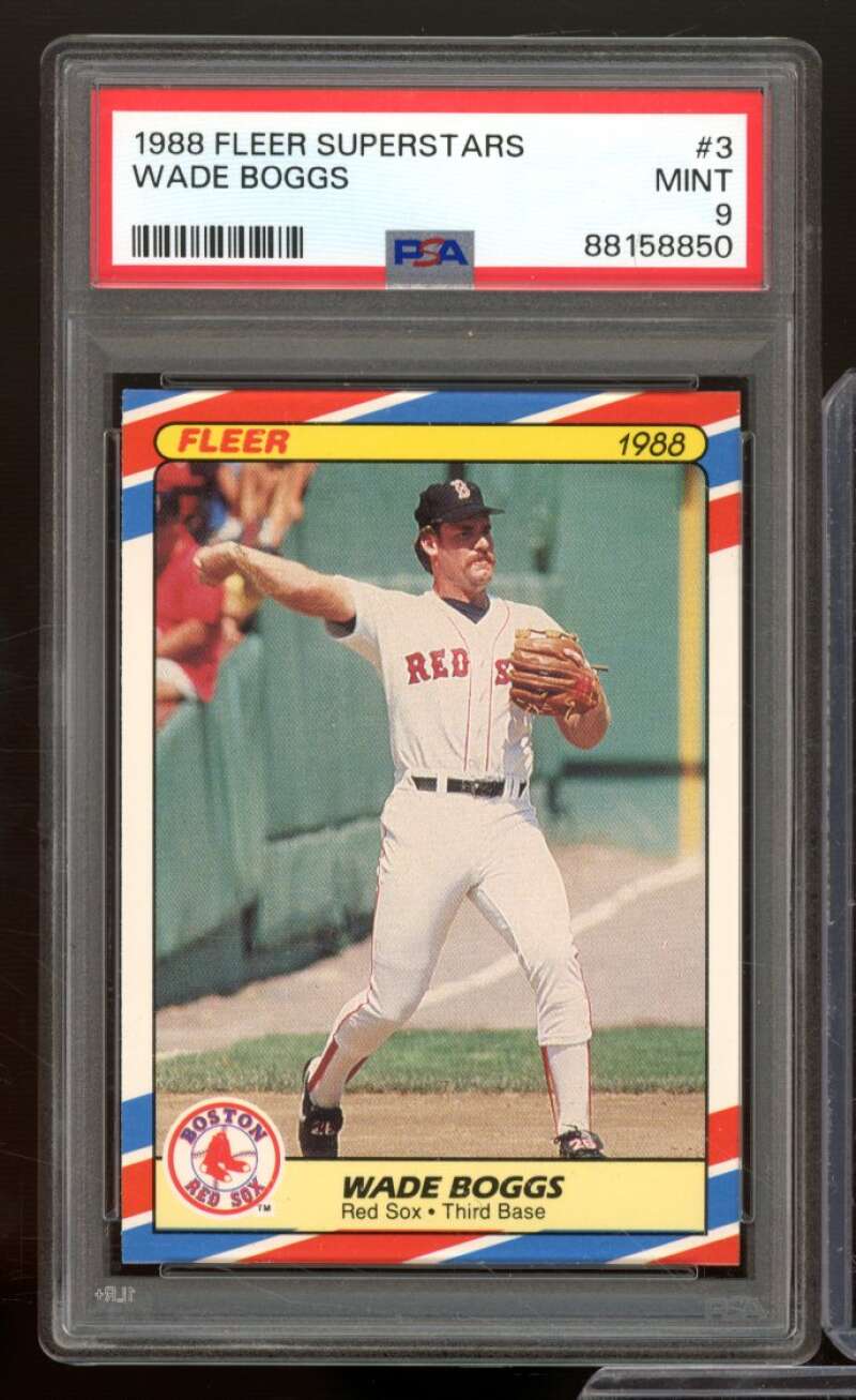 Wade Boggs Card 1988 Fleer Superstars #3 PSA 9 Image 1