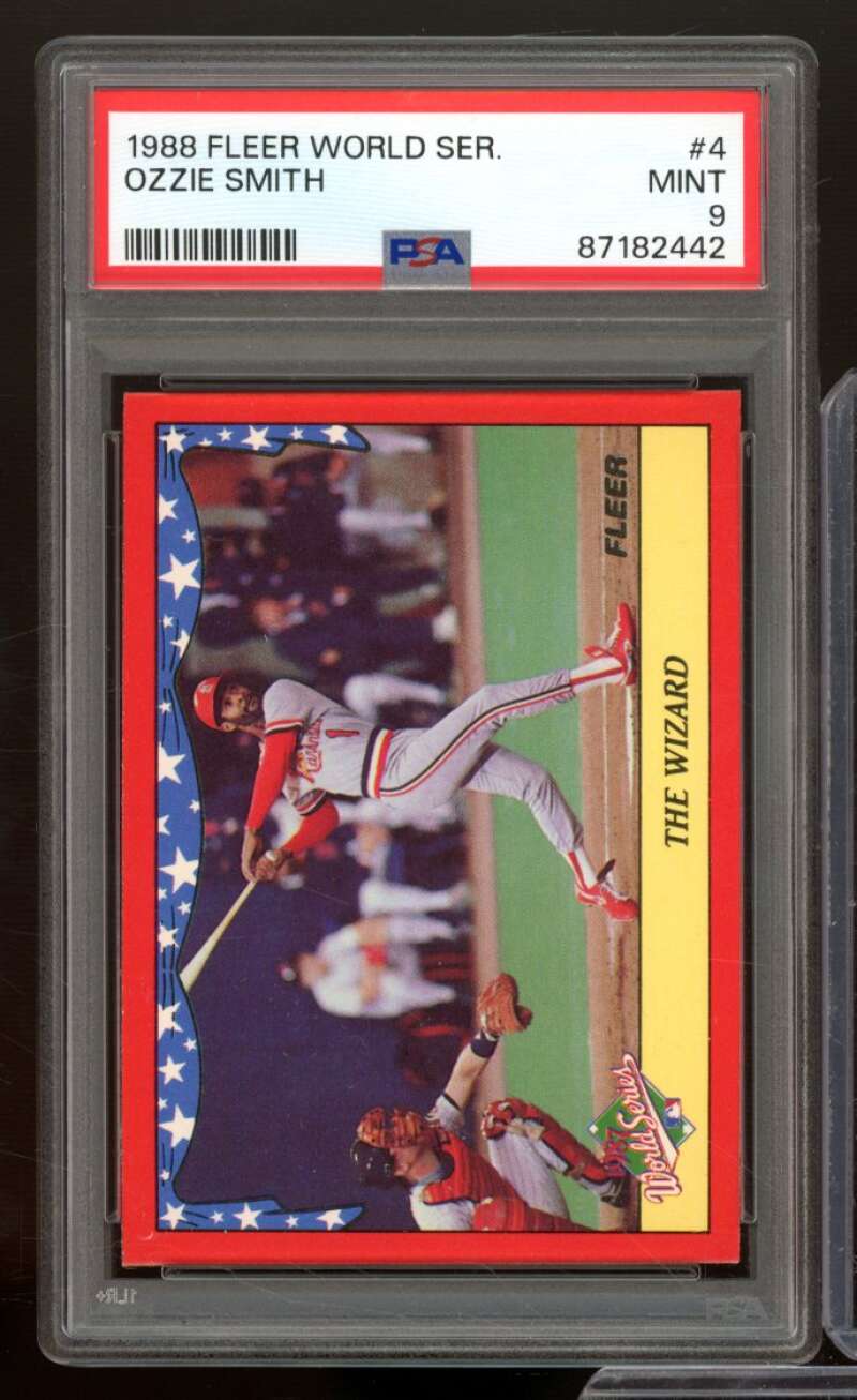 Ozzie Smith Card 1988 Fleer World Series #4 PSA 9 Image 1