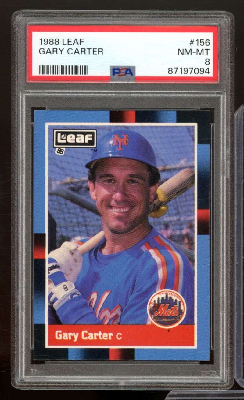 Gary Carter Card 1988 Leaf #156 PSA 8 Image 1