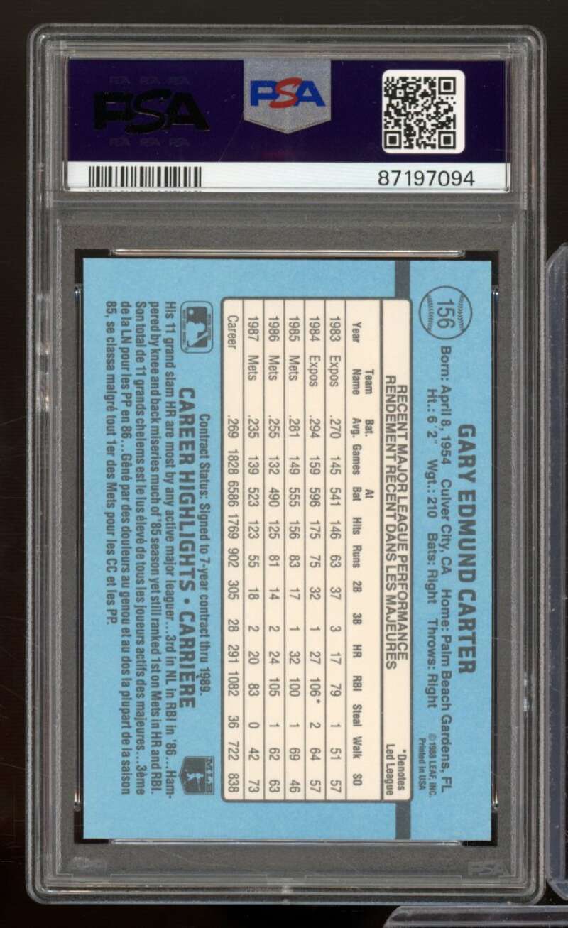 Gary Carter Card 1988 Leaf #156 PSA 8 Image 2