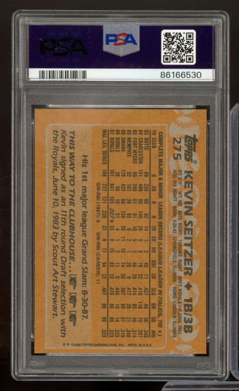 Kevin Seitzer Card 1988 Topps #275 PSA 8 Image 2