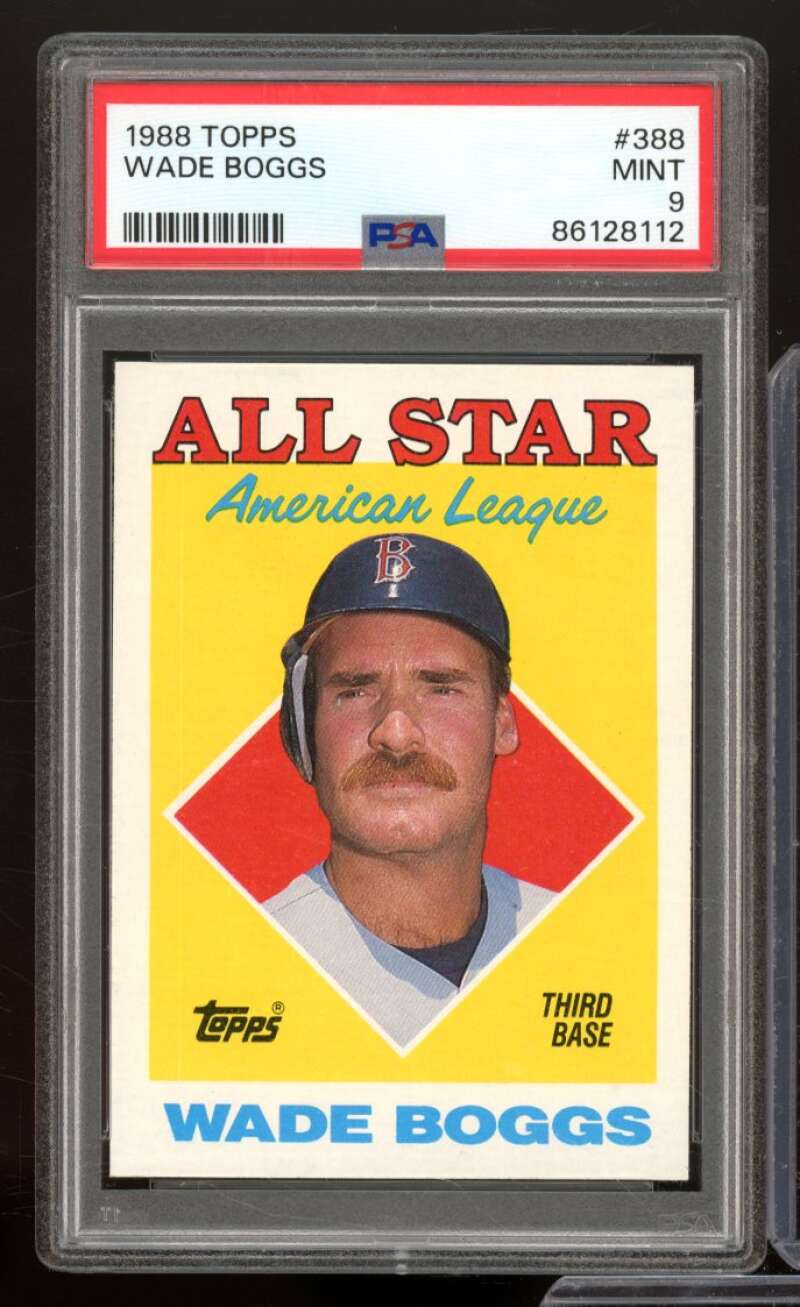 Wade Boggs Card 1988 Topps #388 PSA 9 Image 1