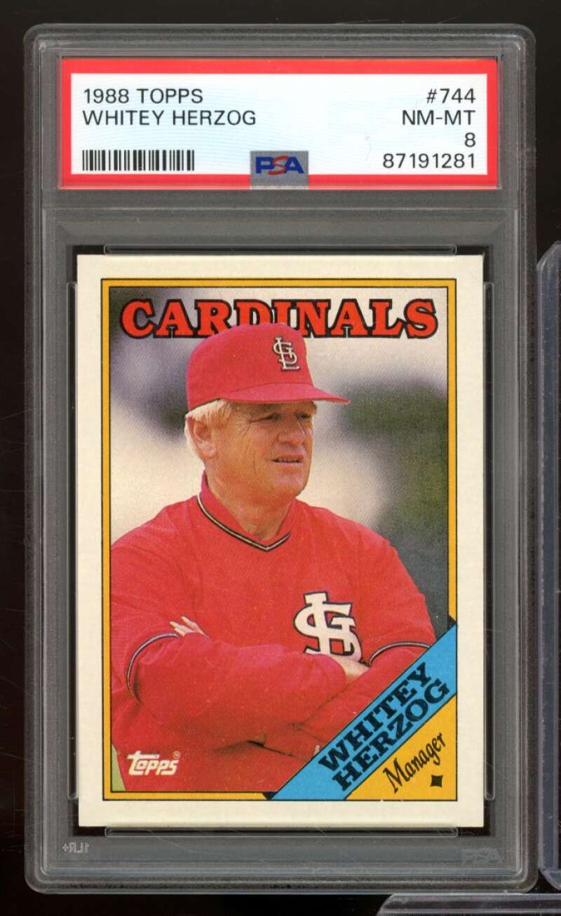 Whitey Herzog Card 1988 Topps #744 PSA 8 Image 1