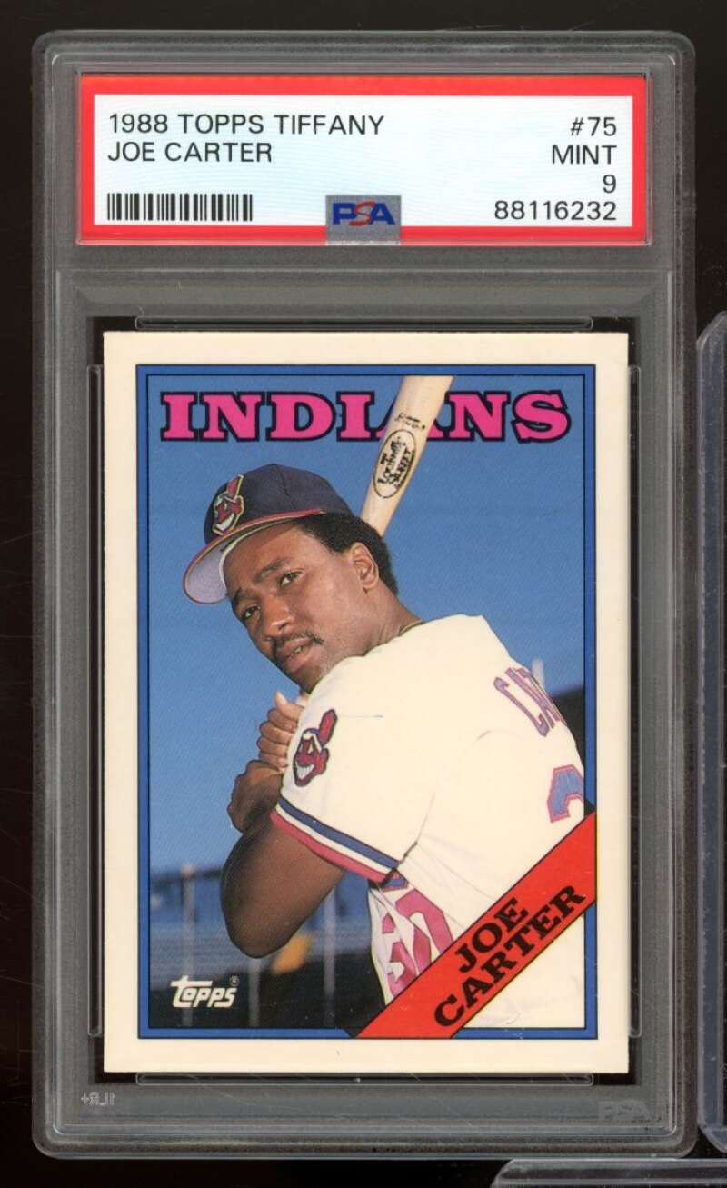 Joe Carter Card 1988 Topps Tiffany #75 PSA 9 Image 1