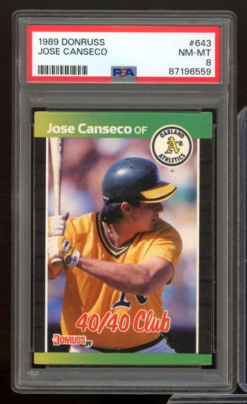 Jose Canseco Card 1989 Donruss #643 PSA 8 Image 1