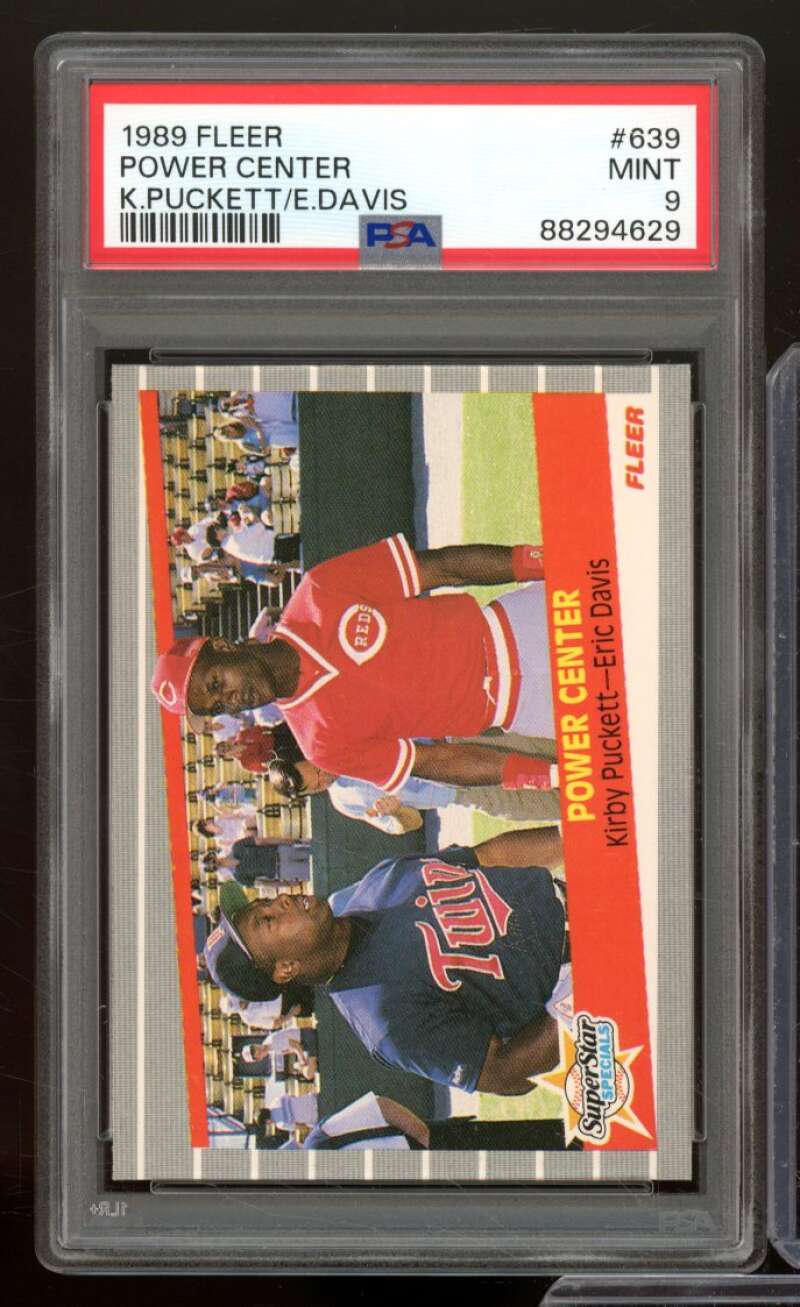 Kirby Puckett/Eric Davis Card 1989 Fleer #639 PSA 9 Image 1