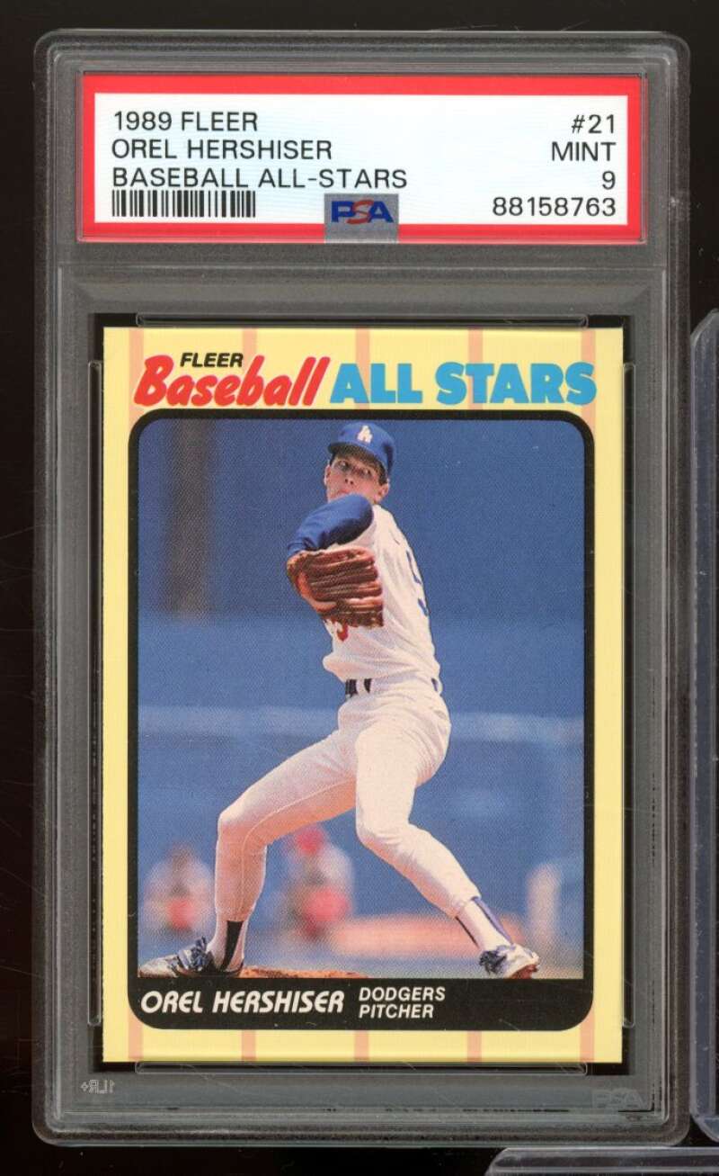 Orel Hershiser Card 1989 Fleer Baseball All-Stars #21 PSA 9 Image 1