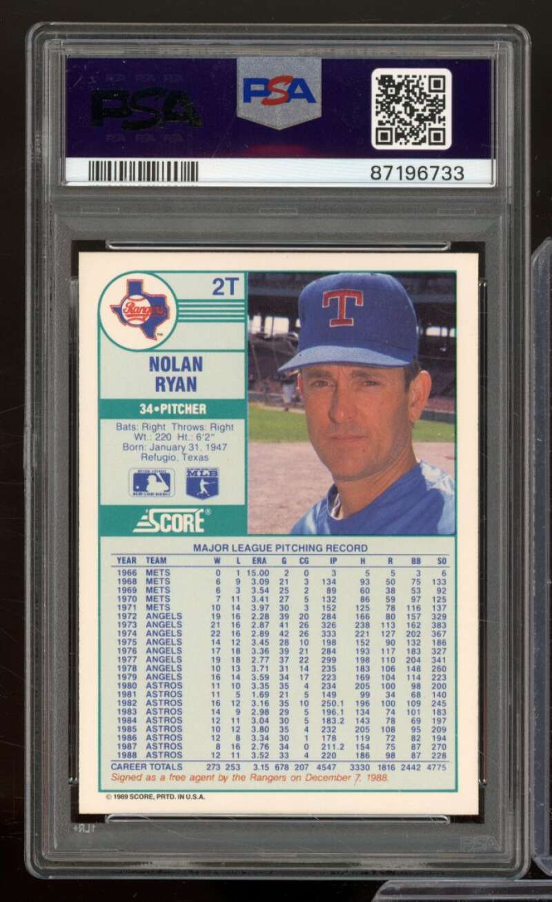 Nolan Ryan Card 1989 Score Traded #2T PSA 5 Image 2