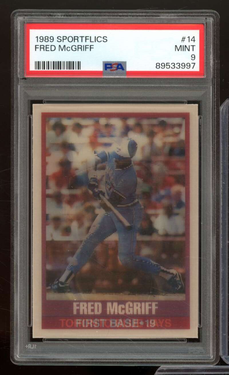 Fred McGriff Card 1989 Sportflics #14 PSA 9 Image 1