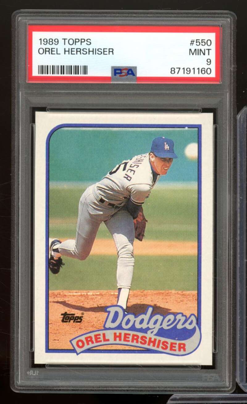 Orel Hershiser Card 1989 Topps #550 PSA 9 Image 1