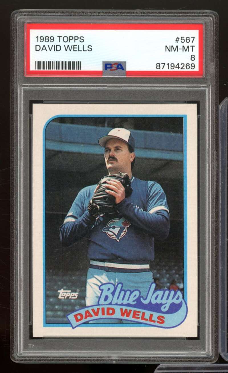 David Wells Card 1989 Topps #567 PSA 8 Image 1