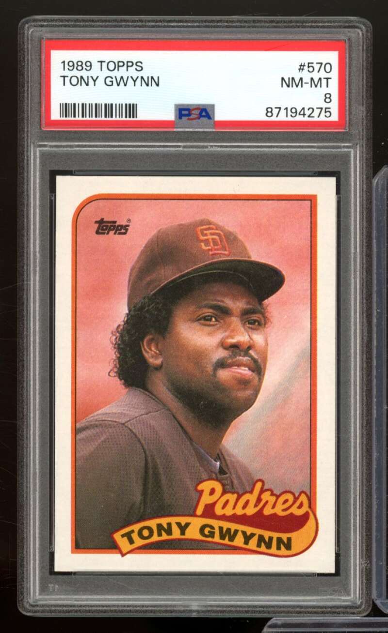 Tony Gwynn Card 1989 Topps #570 PSA 8 Image 1