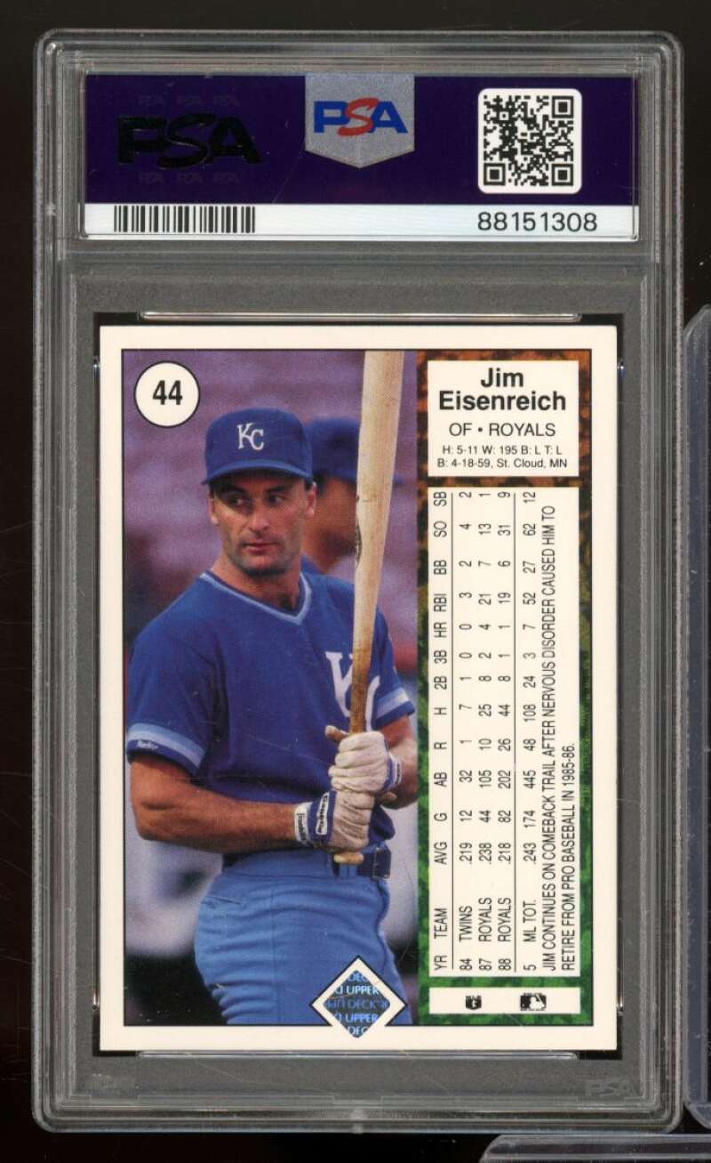 Jim Eisenreich Card 1989 Upper Deck #44 PSA 9 Image 2