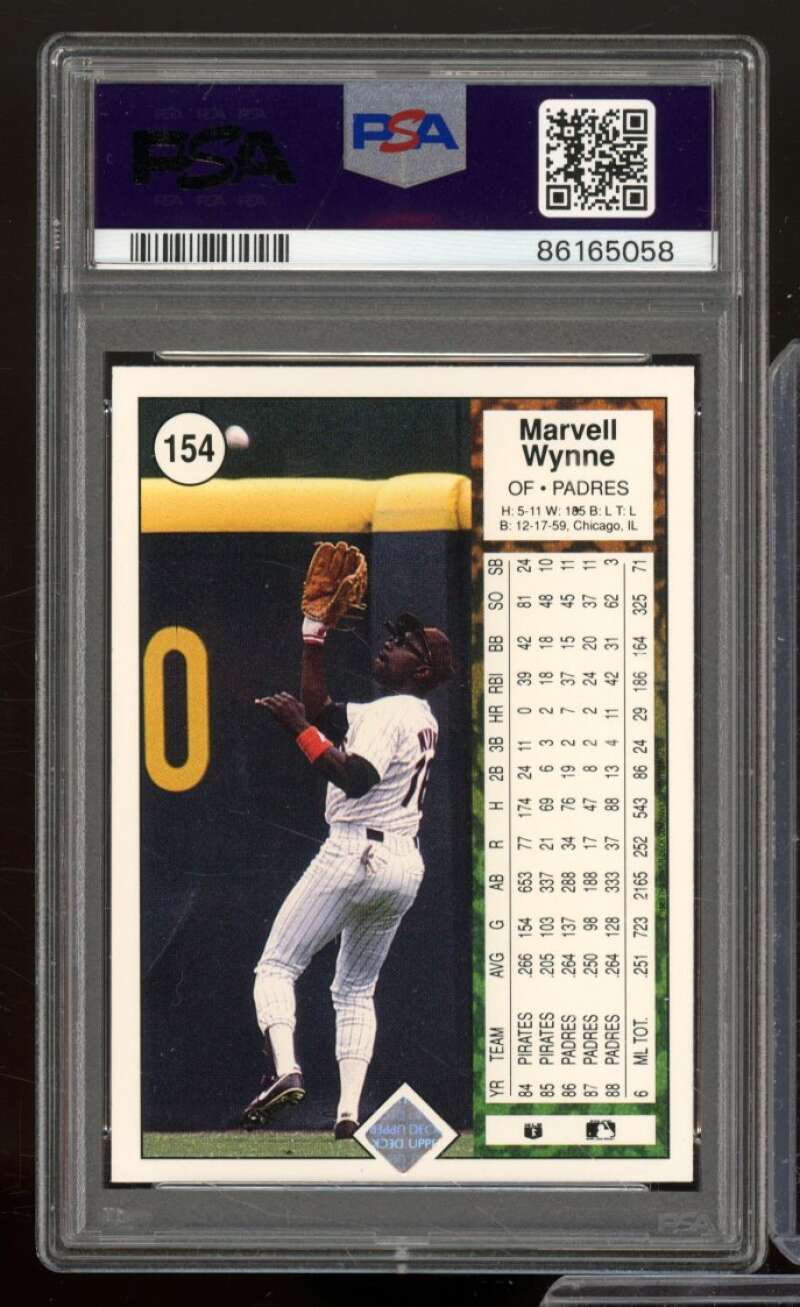 Marvell Wynne Card 1989 Upper Deck #154 PSA 9 Image 2