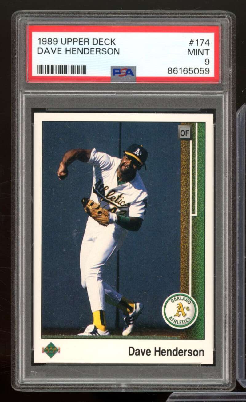 Dave Henderson Card 1989 Upper Deck #174 PSA 9 Image 1