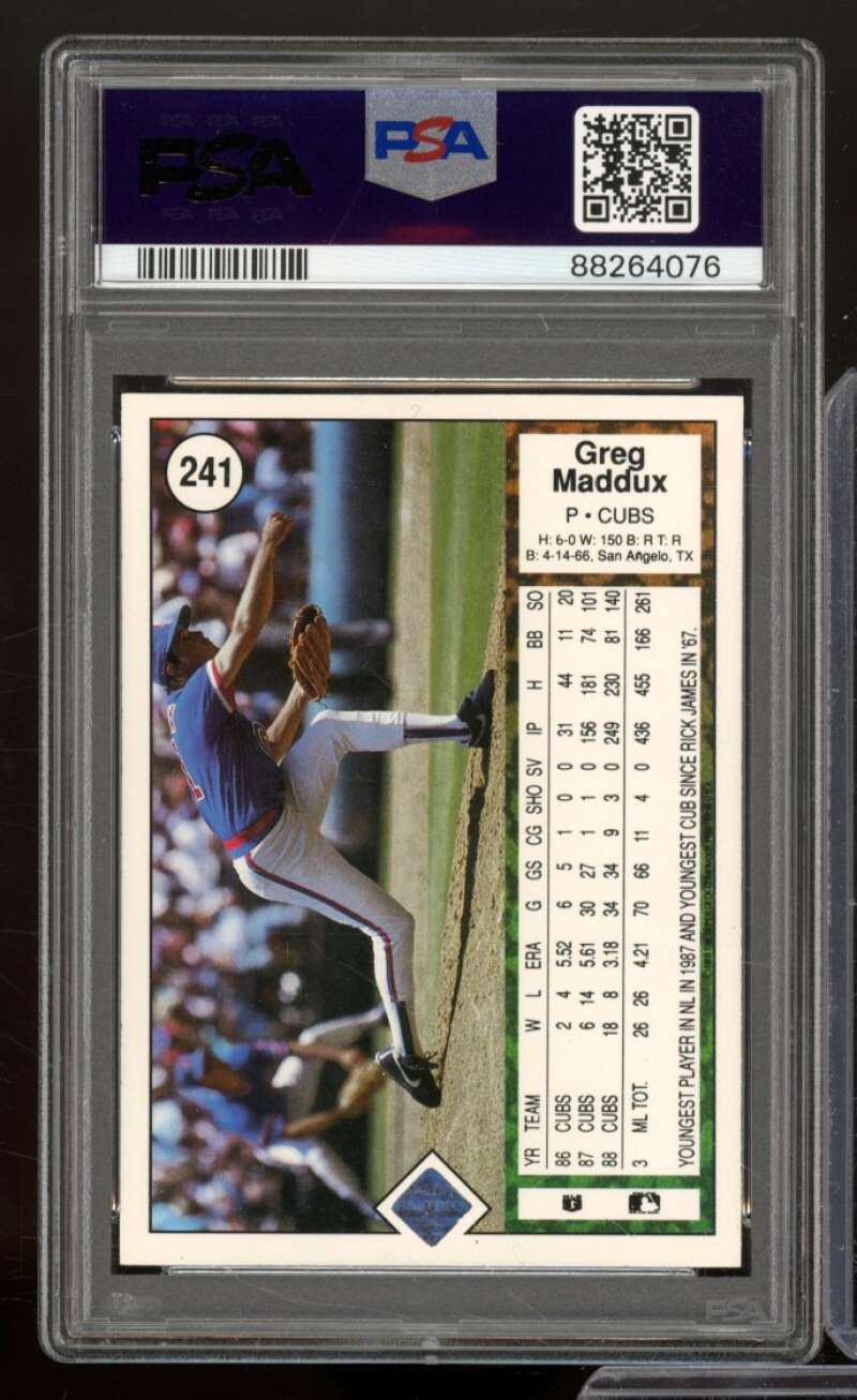 Greg Maddux Card 1989 Upper Deck #241 PSA 5 Image 2