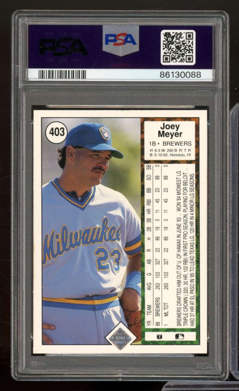 Joey Meyer Card 1989 Upper Deck #403 PSA 9 Image 2