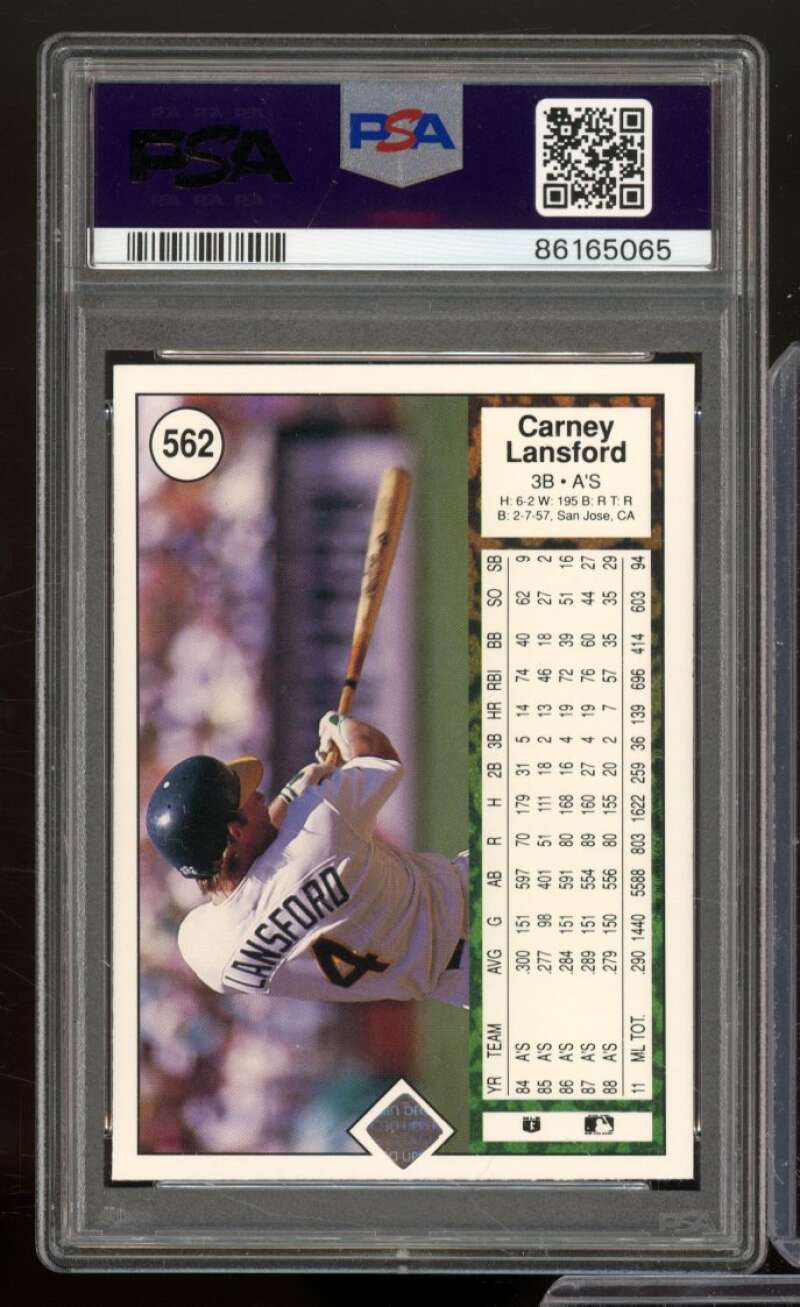 Carney Lansford Card 1989 Upper Deck #562 PSA 9 Image 2