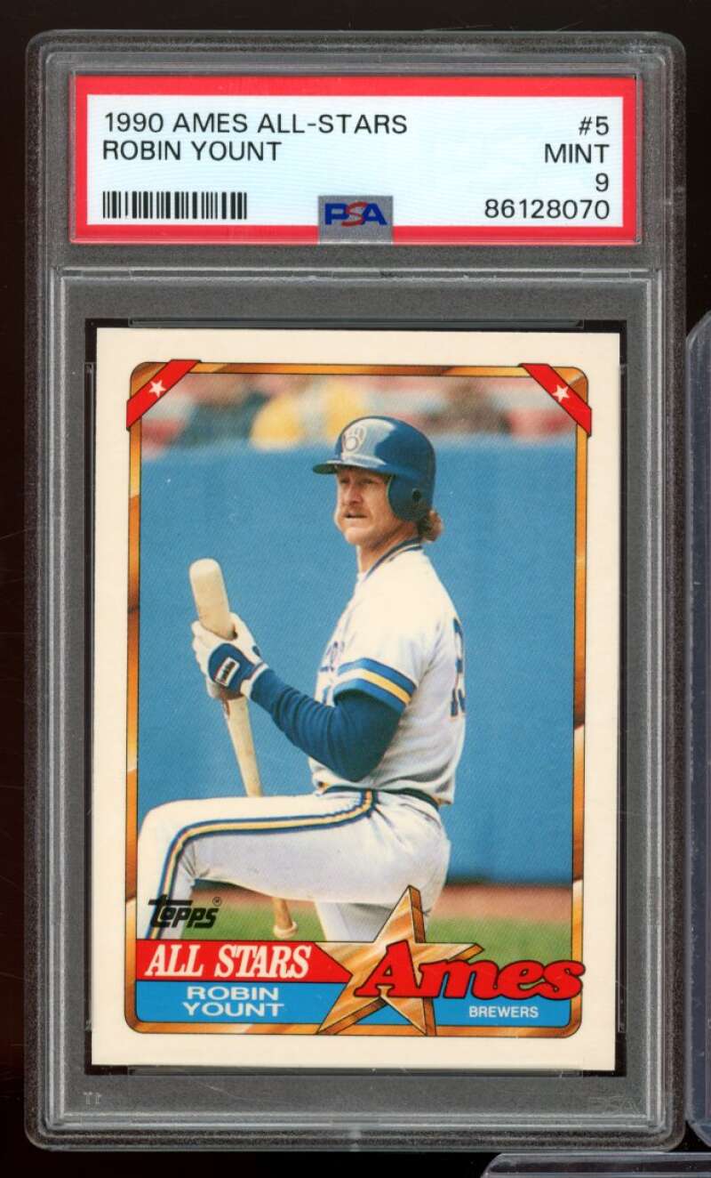 Robin Yount Card 1990 Ames All-Stars #5 PSA 9 Image 1