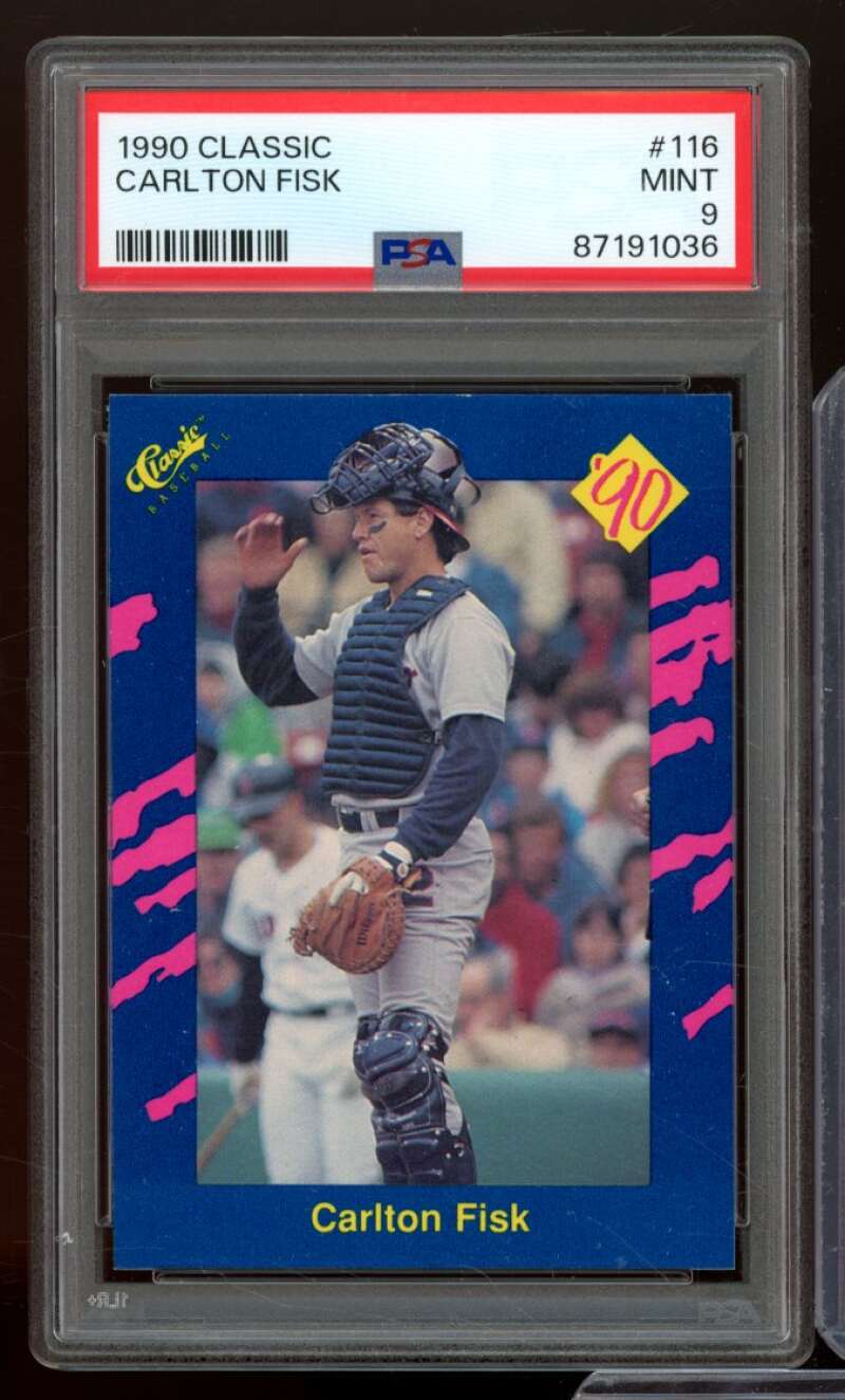 Carlton Fisk Card 1990 Classic #116 PSA 9 Image 1