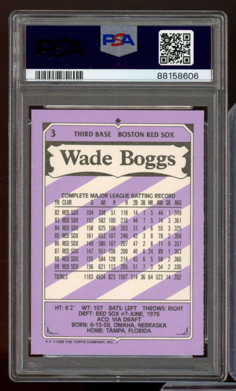 Wade Boggs Card 1990 Kaybee Kings #3 PSA 9 Image 2