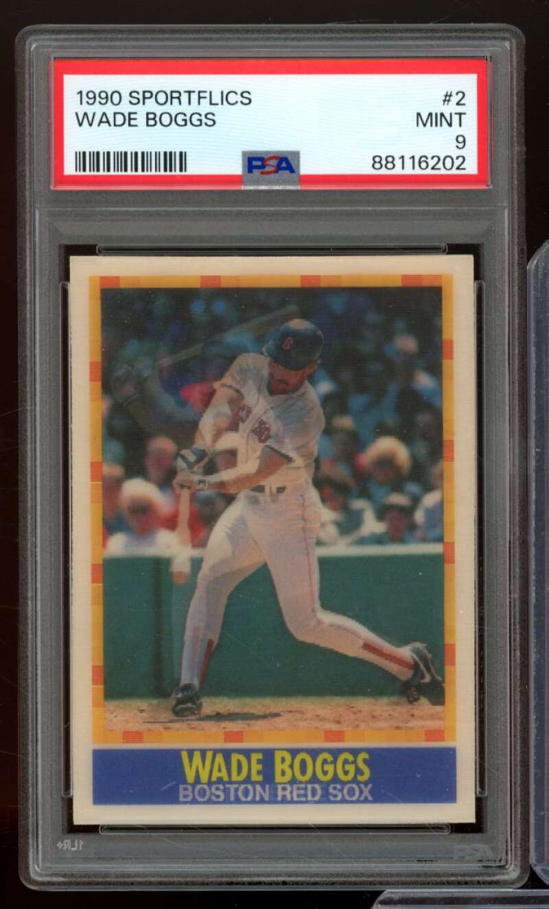 Wade Boggs Card 1990 Sportflics #2 PSA 9 Image 1