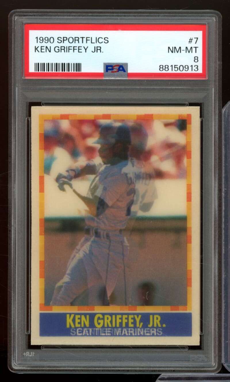 Ken Griffey Jr. Card 1990 Sportflics #7 PSA 8 Image 1