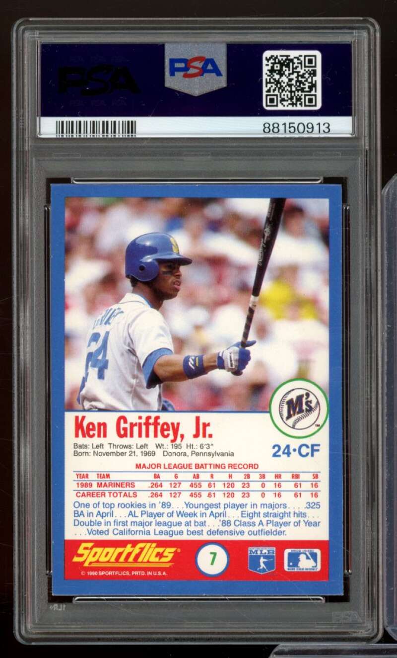 Ken Griffey Jr. Card 1990 Sportflics #7 PSA 8 Image 2