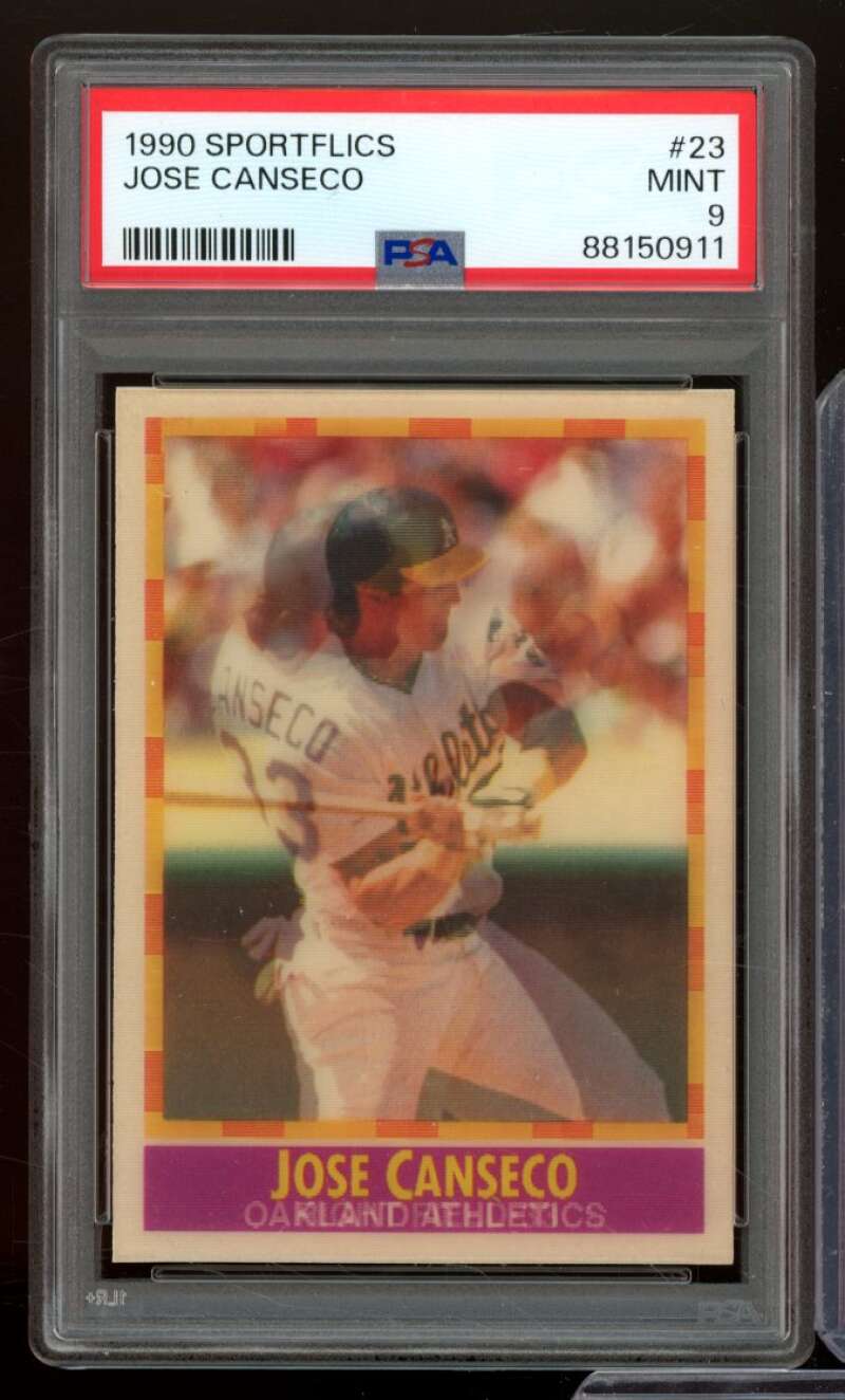 Jose Canseco Card 1990 Sportflics #23 PSA 9 Image 1