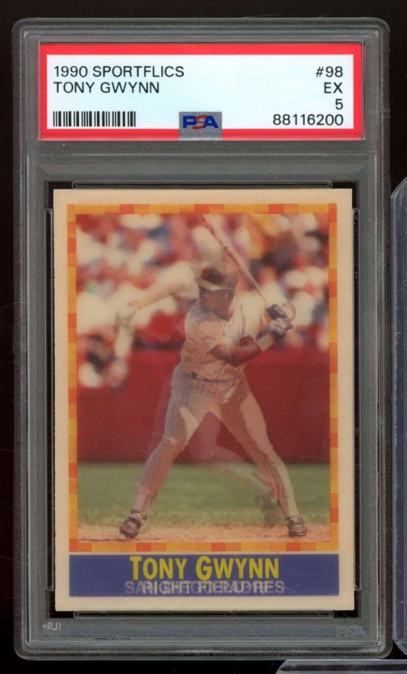 Tony Gwynn Card 1990 Sportflics #98 PSA 5 Image 1